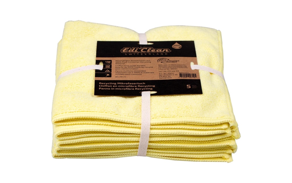 Edi Baur Chiffon de nettoyage en microfibre EC 5 Pièce/s, Jaune