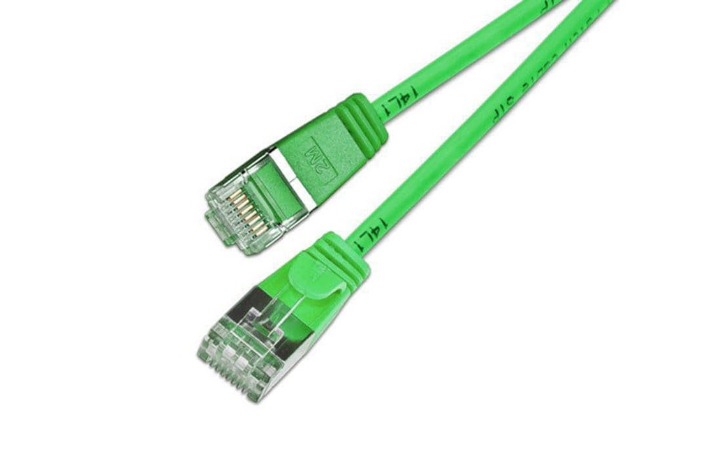 SLIM Câble de raccordement KAT6 Light, rond, U/FTP, Ø 3,8 mm, vert
