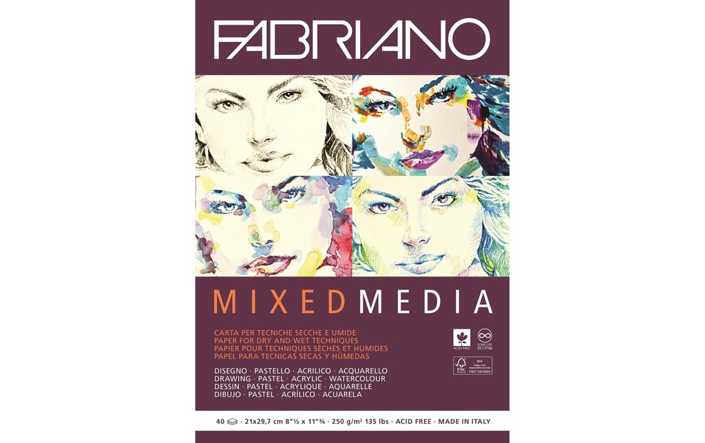 Fabriano Bloc à dessin Mixed Media A4, 40 feuilles
