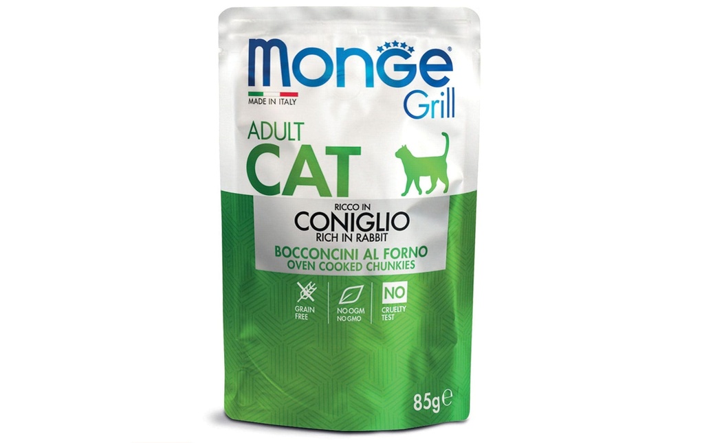 Monge Alimentation humide Grill Adult, lapin, 85 g