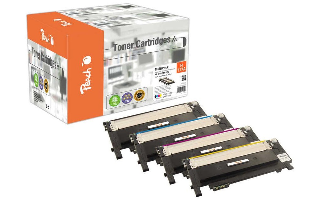 Peach Kits de toner HP No. 117A noir/Cyan/Magenta/Yellow
