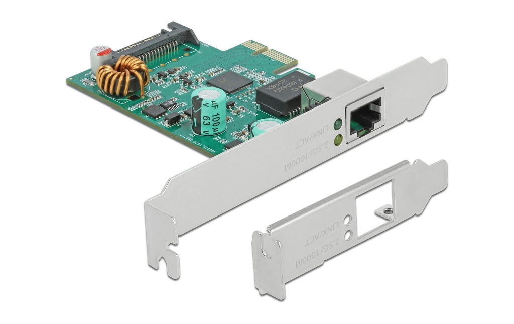 Delock Carte réseau 1x 2.5Gbps LAN, PoE+, RTL8125 PCI-Express x1