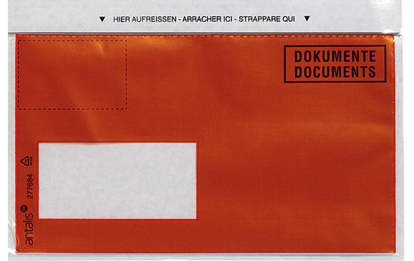 Antalis Pochette pour documents C6/5 Impression, fenêtre gauche, 1000 pièces, rouge