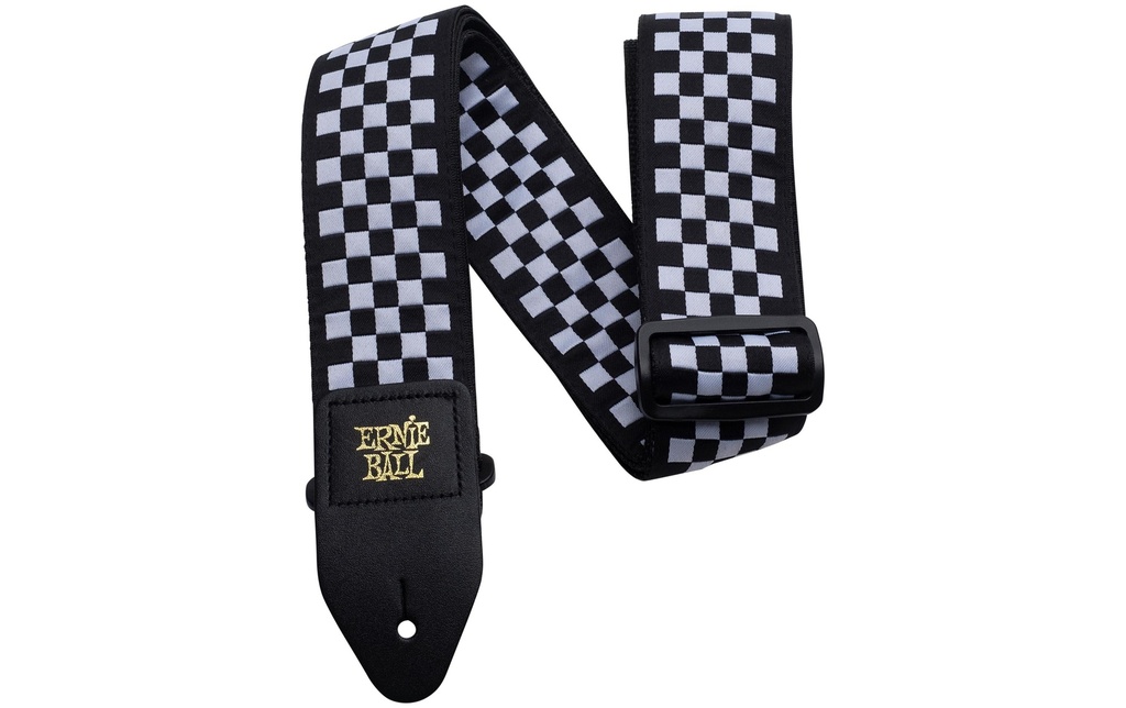 Ernie Ball Sangle de guitare Jacquard Black and White Checkered