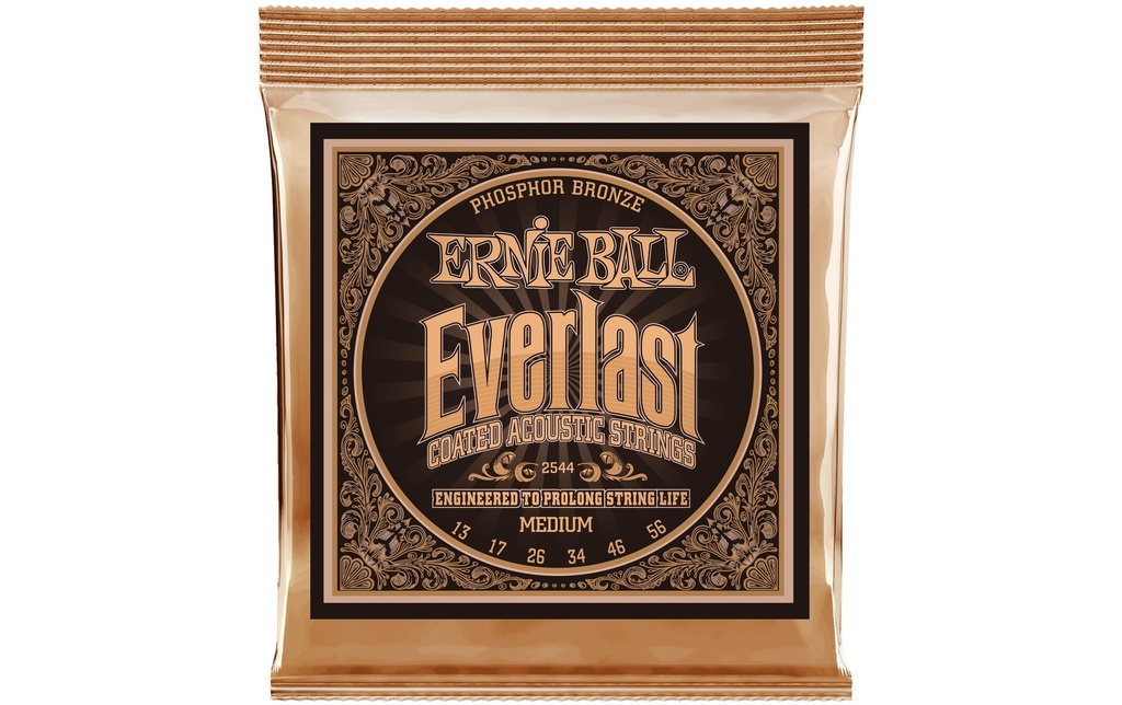 Ernie Ball Cordes de guitare 2544 Everlast Coated PB – Medium 13-56