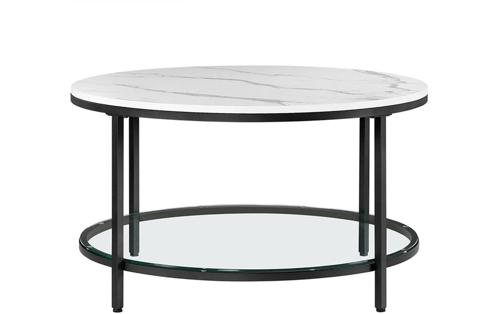 VASAGLE Table basse 80 x 44.5 cm, Noir/Gris
