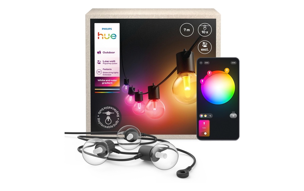 Philips Hue Guirlande lumineuse à LED Extension Festavia Globe Outdoor 7 m CH