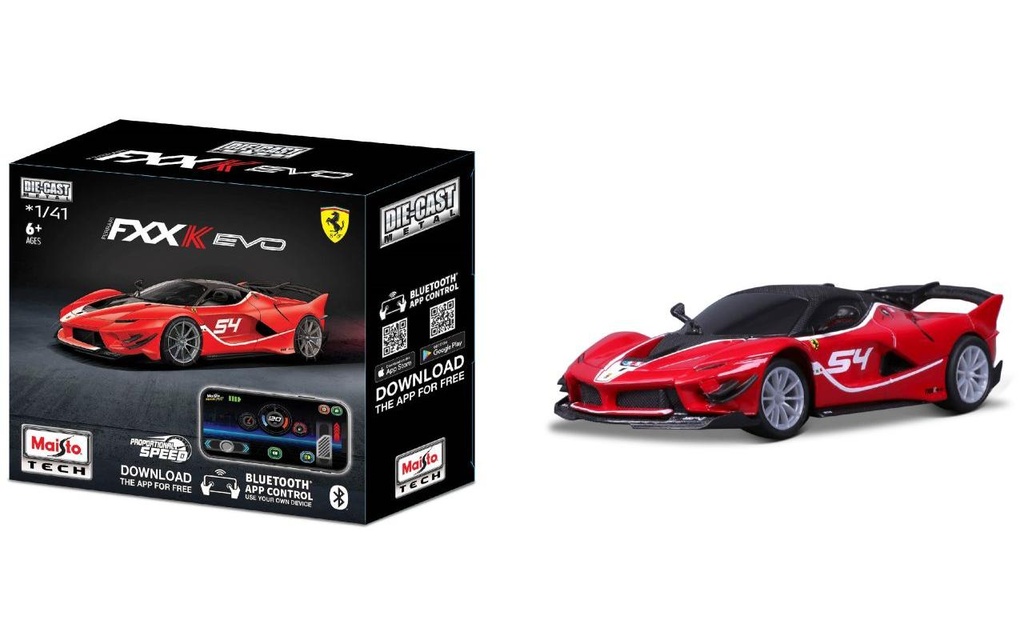 Maisto Voitures de course RC Power Racer Ferrari FXXK Evo Bluetooth