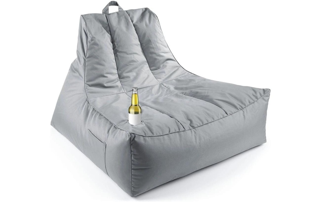 Lumaland sac pour s'asseoir Lounge avec porte-bouteilles Gris, 380 l