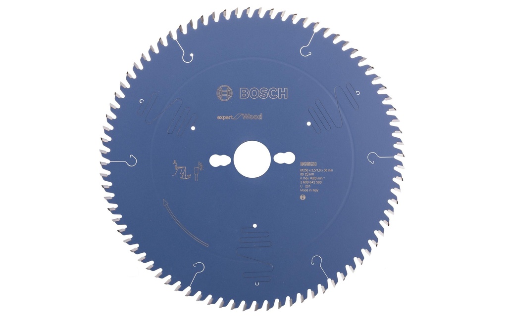 Bosch Professional Lame de scie circulaire Expert for Wood, 250 x 30 x 2.5 mm, Z 80