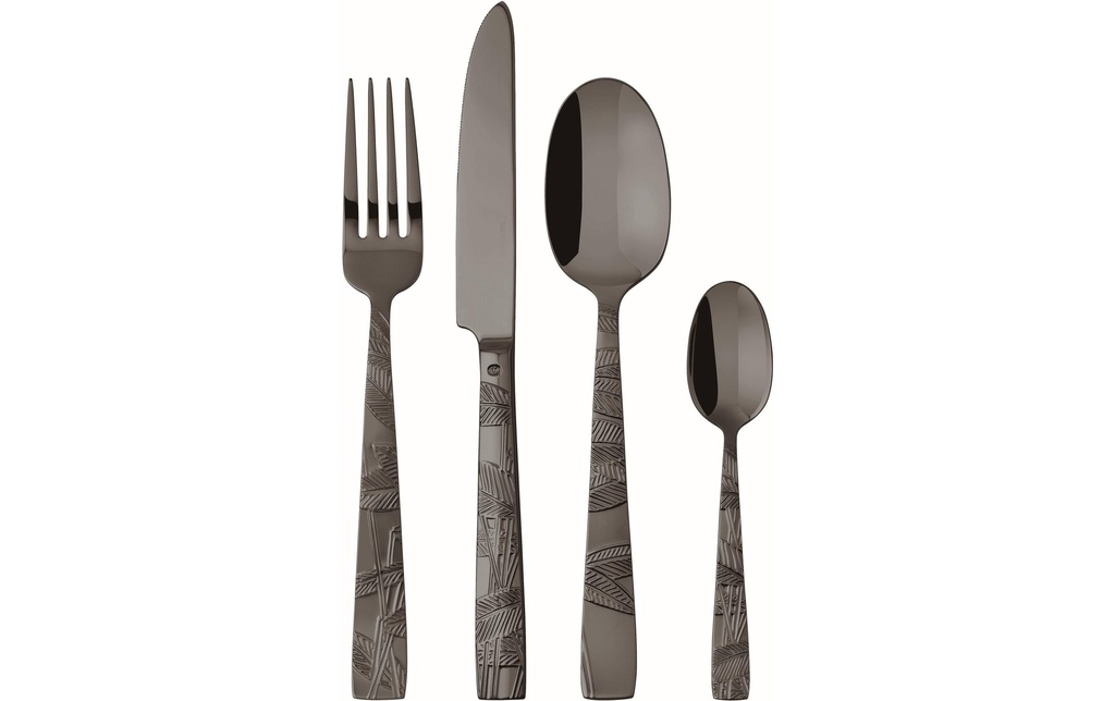 Sambonet Kits de couverts Jungle 24-parties, Noir