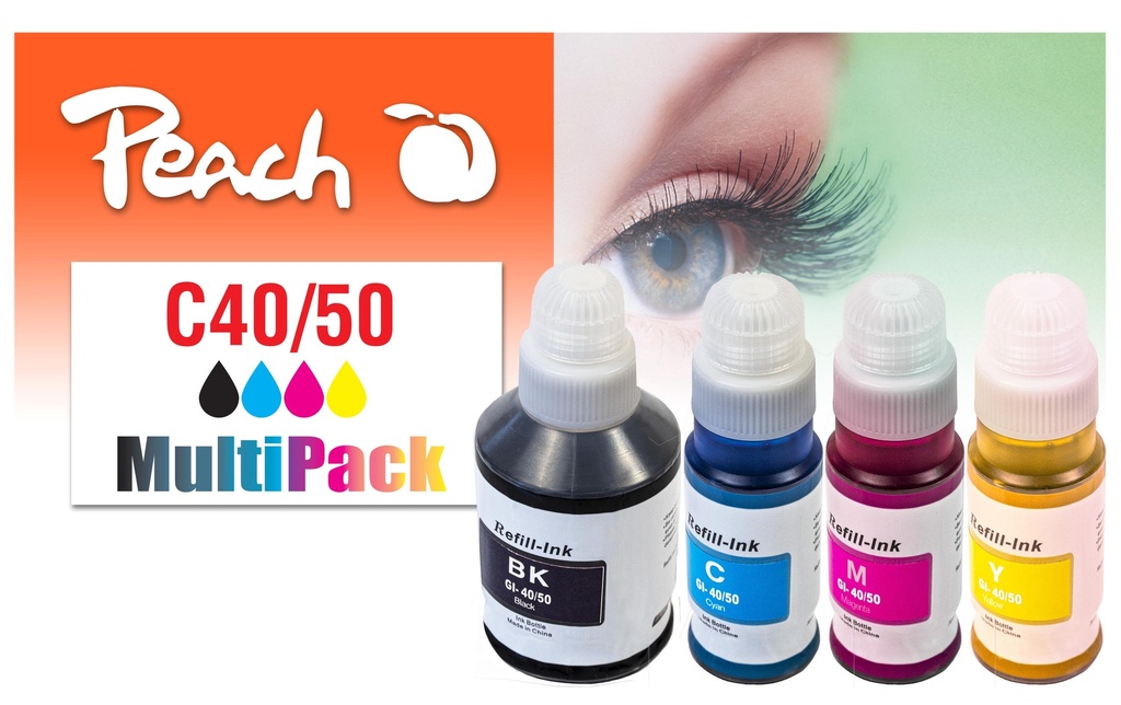Peach Encre Canon CISS GI-40/50 Multi-Pack C, M, Y, BK