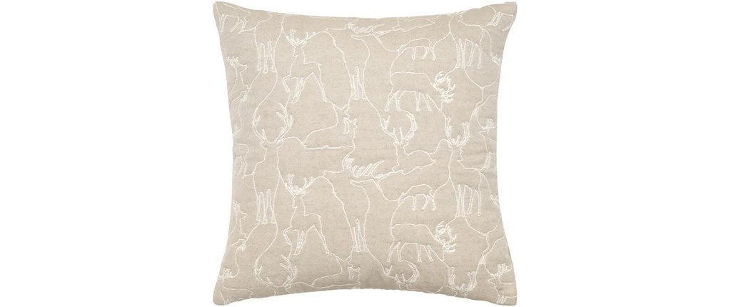 pad Housse de coussin Wild Deer 50 x 50 cm, Beige/Blanc