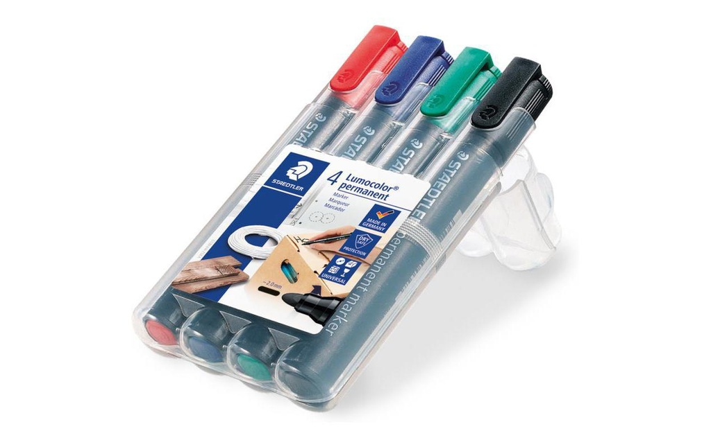 Staedtler Marqueur indélébile Lumocolor 352 Ensemble de 4, permanent