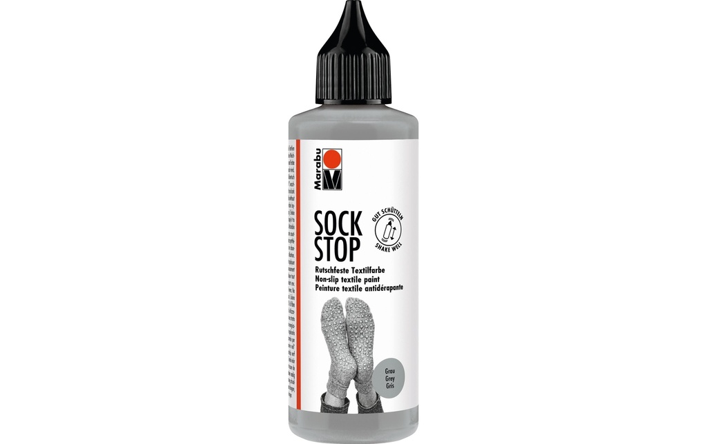 Marabu Peinture pour textile Antidérapant Sock Stop 90 ml, Gris