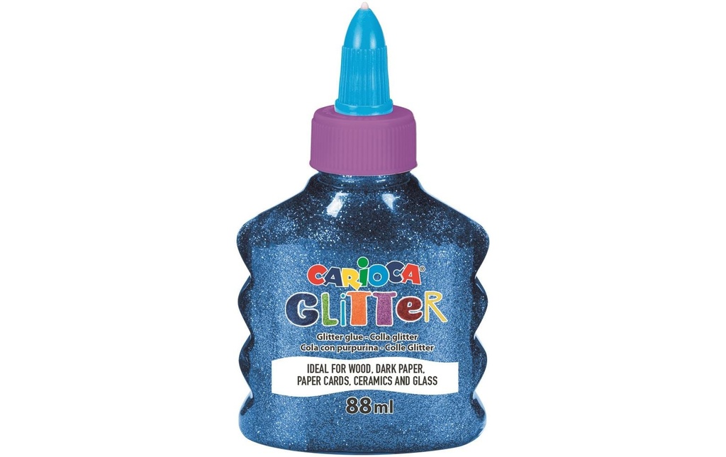 Carioca Colle de bricolage Glitter Glue Spark 88 ml, Bleu