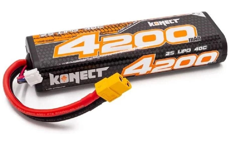 Konect Batterie RC 4200 mAh 7.4 V 40C 2S1P 31 Wh , Round Case XT60