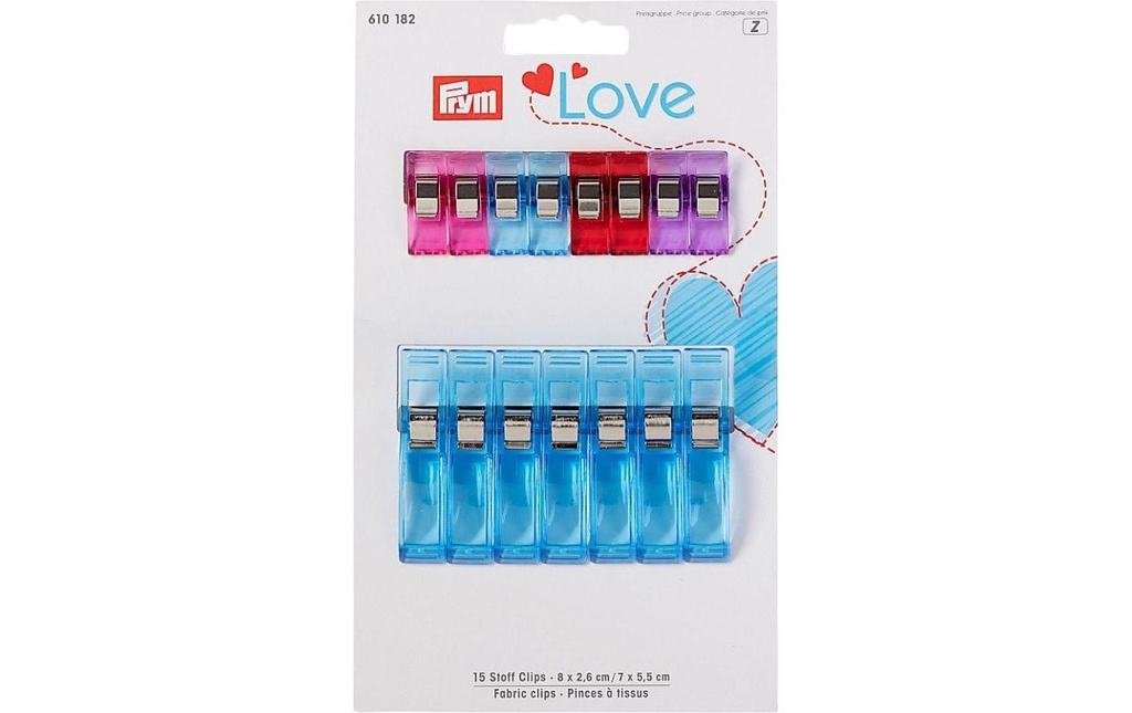 Prym  Love Clips en tissu 15 pièces