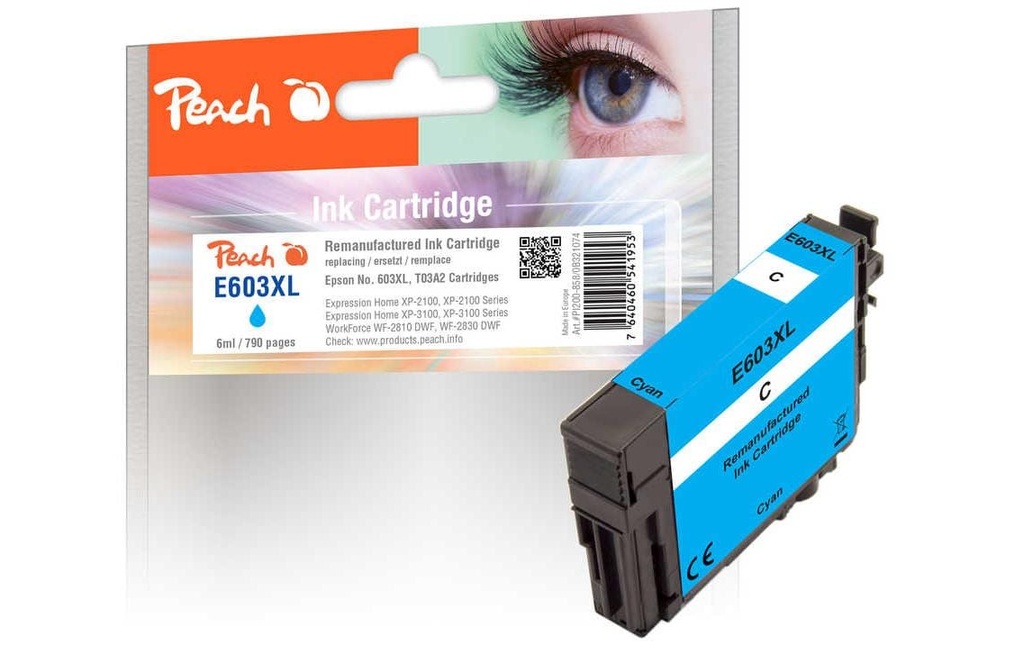 Peach Encre Epson No 603XL (T03A2) Cyan