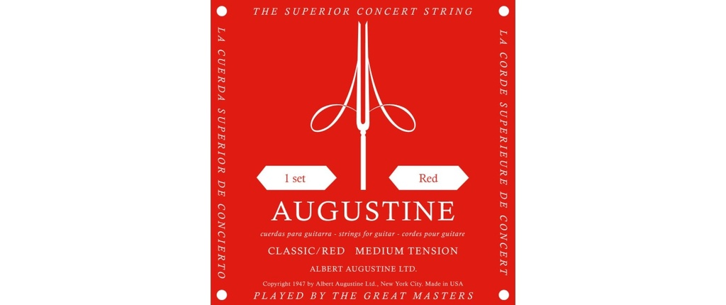 Augustine Cordes de guitare Classic Red Medium