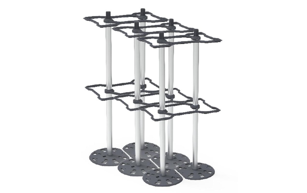 Gusta Garden CHILI BUDDY Treillis pour chilis & poivrons en kit de 3 pièces Argenté