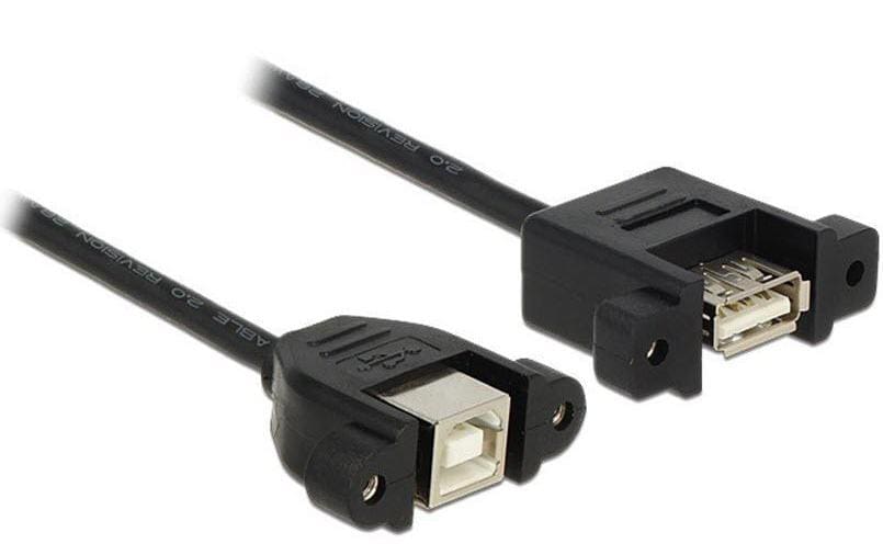Delock Câbles rallonges à encastrer USB 2.0  USB-A - USB-B 1 m