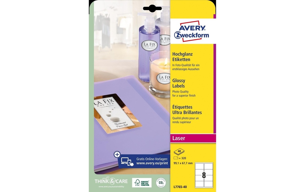 Avery Zweckform Étiquettes photo L7765-40 99.1 x 67.7 mm