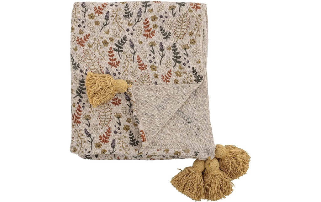 Bloomingville Couverture douillette Filipa 160 x 130 cm, jaune
