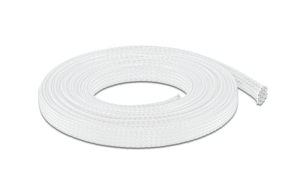 Delock Manchon tressé étirable 10 m x 12 mm Blanc