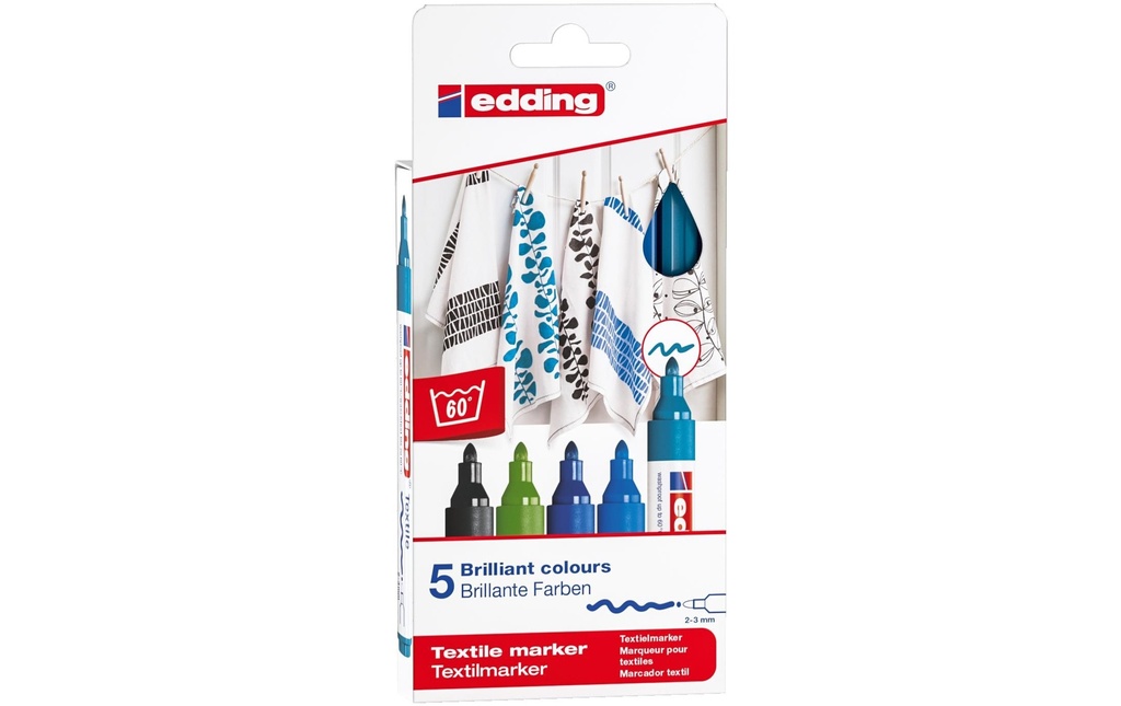 EDDING Marqueur textile set coul cool (5 pces)
