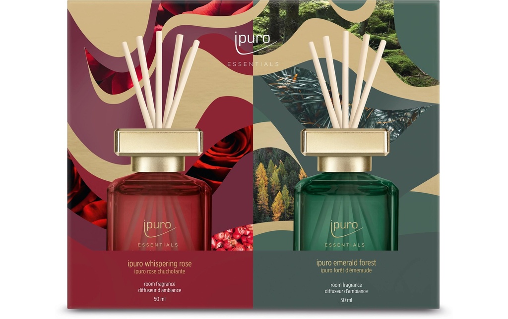 ipuro Bâtonnets parfumés Set cadeau rose & forest 2 x 50 ml