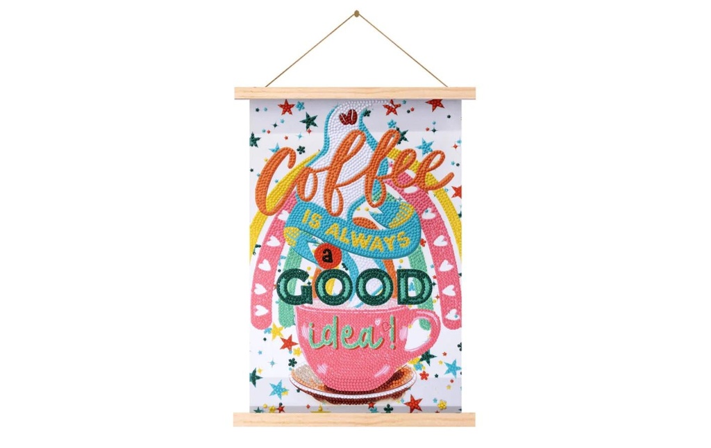 CRAFT Buddy Kits de bricolage Coffee Mini Crystal Art Scroll Kit 20 x 30 cm