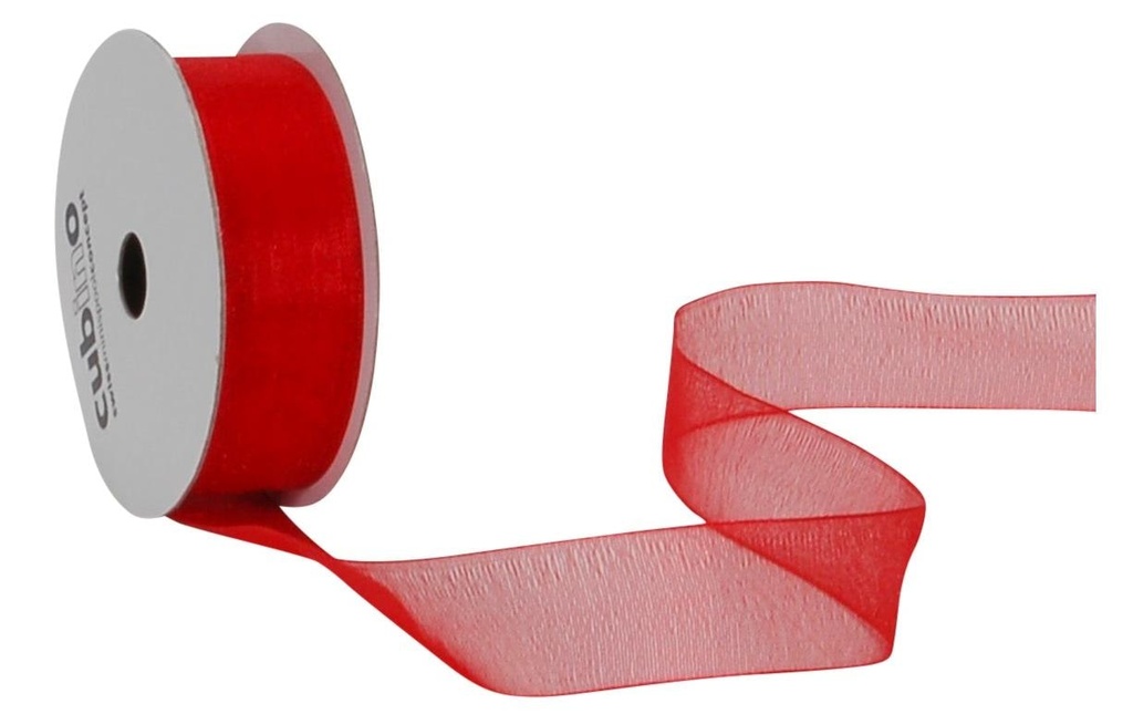 Spyk Bande d'organza Organsa 15 mm x 8 m, Rouge