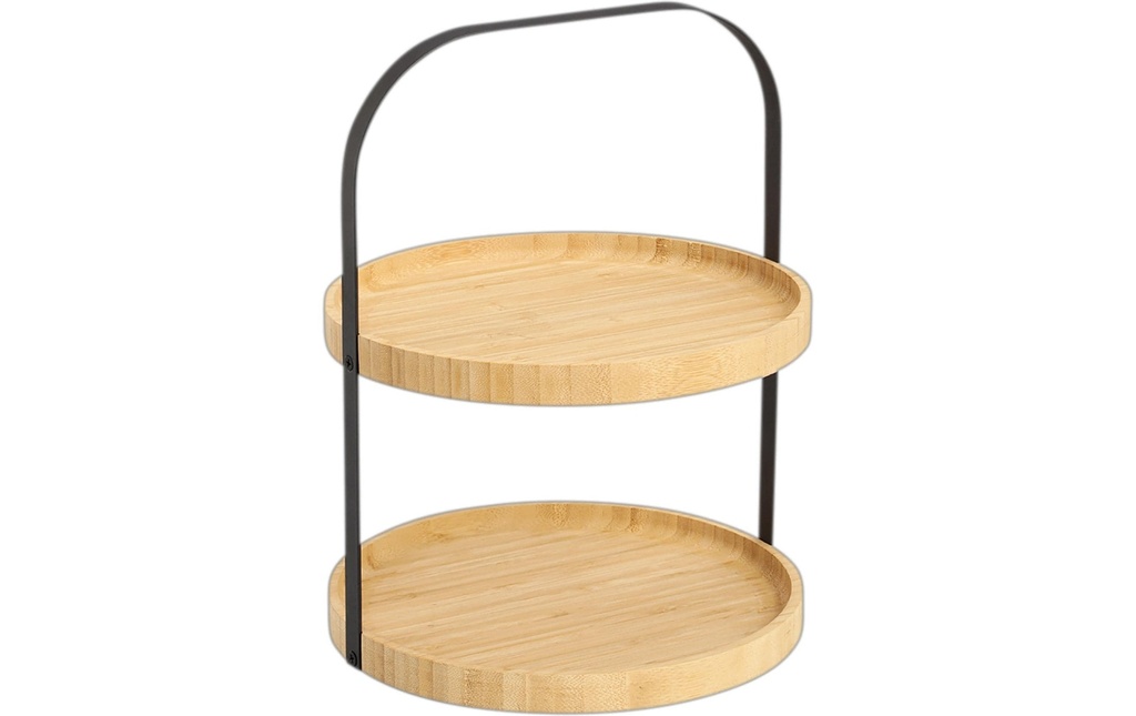 Zeller Present Plat de présentation étagé Serving tray 25 x 33 cm, bambou / noir