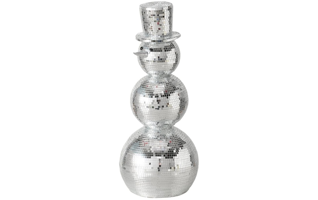 Boltze Figurine de Noël Bonhomme de neige disco 50 x 22 cm