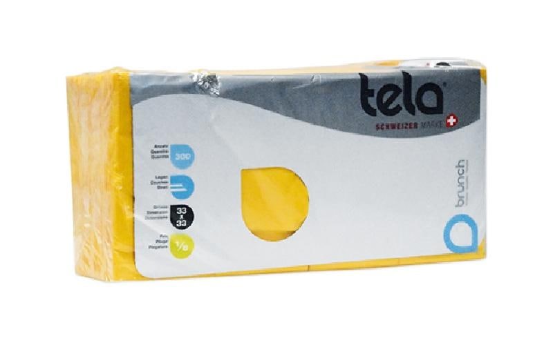 TELA Serviettes Brunch 33x33cm jaun (300 pces)