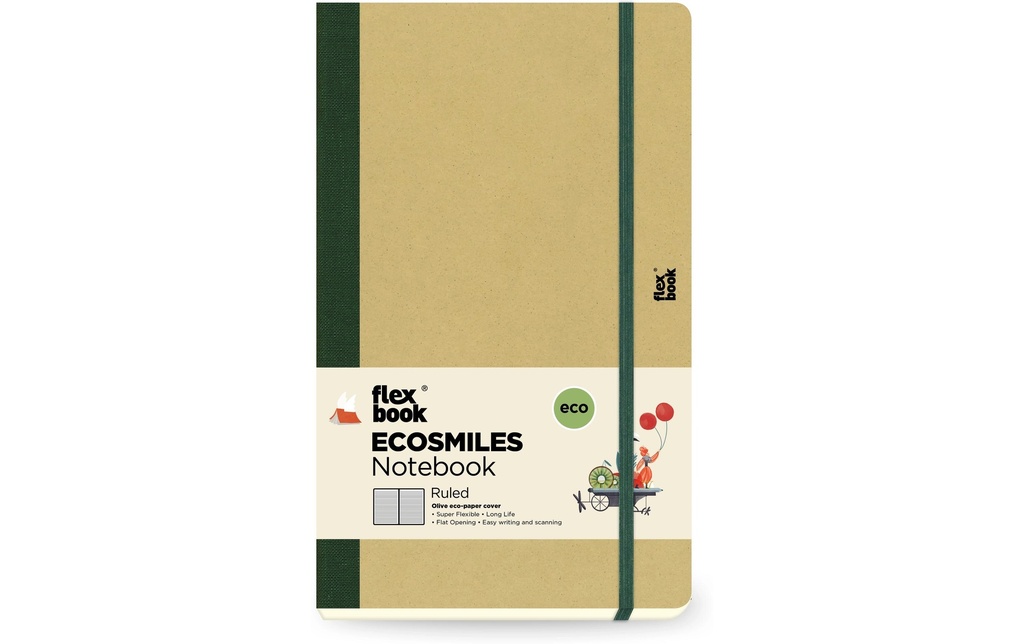 FLEXBOOK Livre note lign.13x21cm oliv