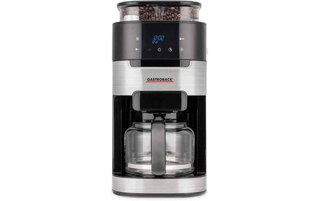Gastroback Cafetière filtre Grind & Brew Pro Thermo Noir/Argenté