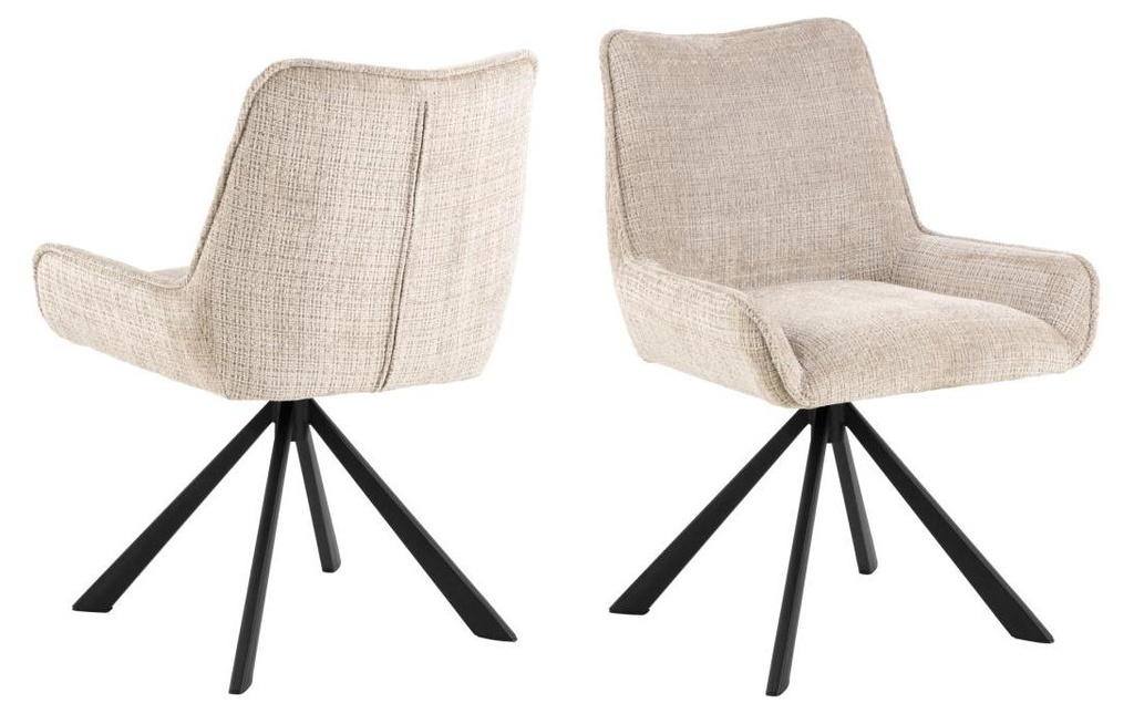 AC Design Chaise Eddie 2 pièces, Beige