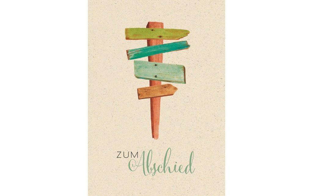 Natur Verlag Carte d’adieu Panneau indicateur 12.2 x 17.5 cm