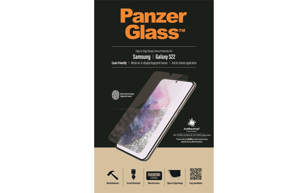 Panzerglass Protection d’écran Case Friendly Fingerprint Galaxy S22