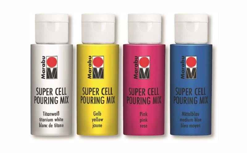 Marabu Peinture acrylique Super Cell Pouring Mix Galaxy 4 x 60 ml
