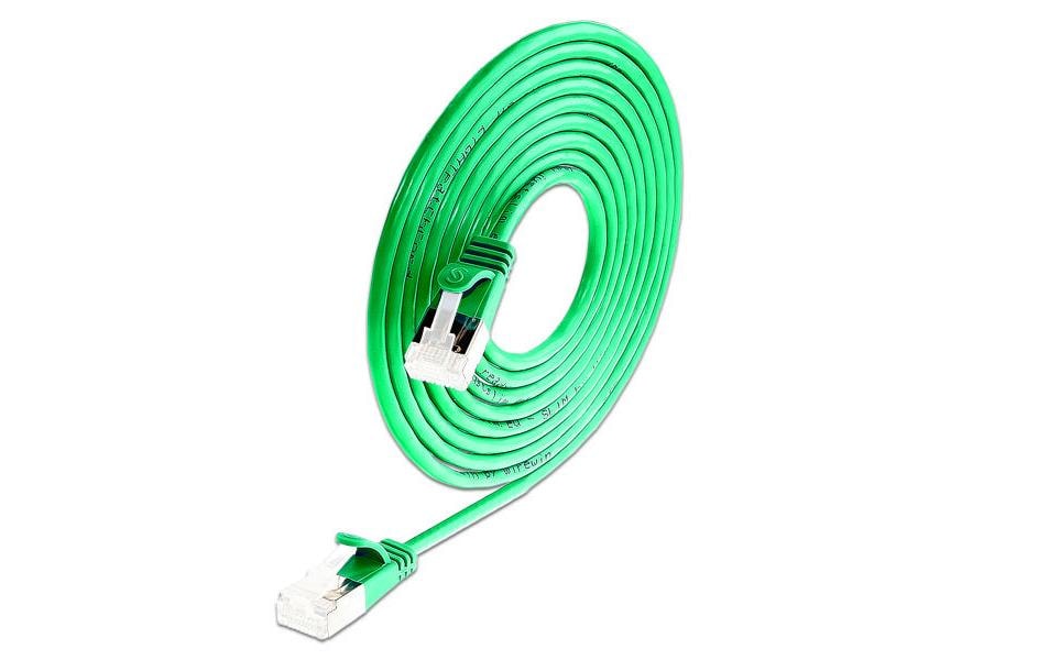 SLIM Câble patch slim RJ-45 - RJ-45, Cat 6A, U/FTP, 5 m, Vert