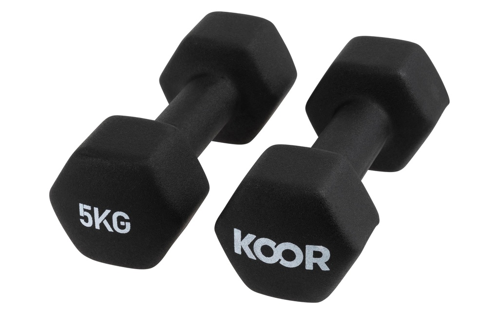 KOOR Set d’haltères courts 5 kg, Noir