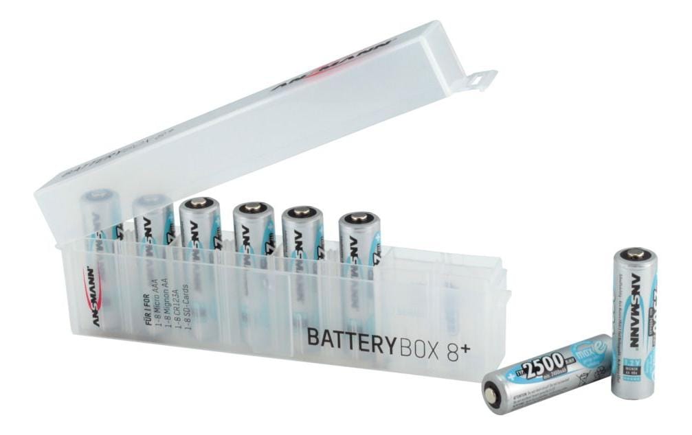 Ansmann Boîtier batterie/accu 8 plus pour ou 8xAAA / 8x AA / 8x CR123A / 8x cartes SD