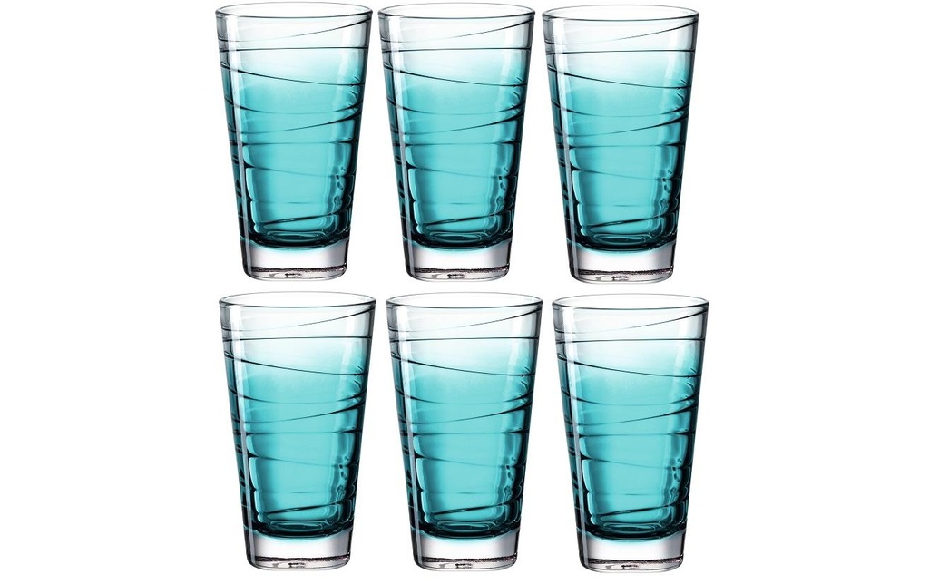 LEONARDO Verre Vario Struttura 280 ml, 6 Pièce/s, Turquoise
