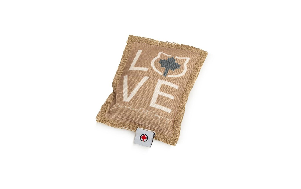 CanadianCat Jouet pour chat Coussin de jeu Love, Marron
