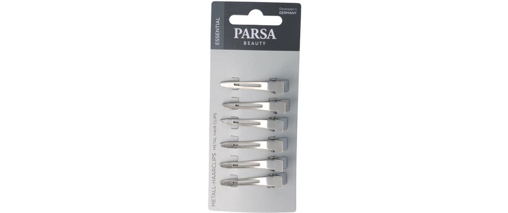 Parsa Beauty Pince à cheveux Métal Argent 6 pièces