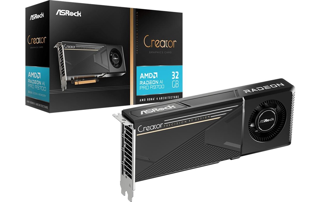 ASRock Carte graphique Créateur Radeon AI PRO R9700 32 Go