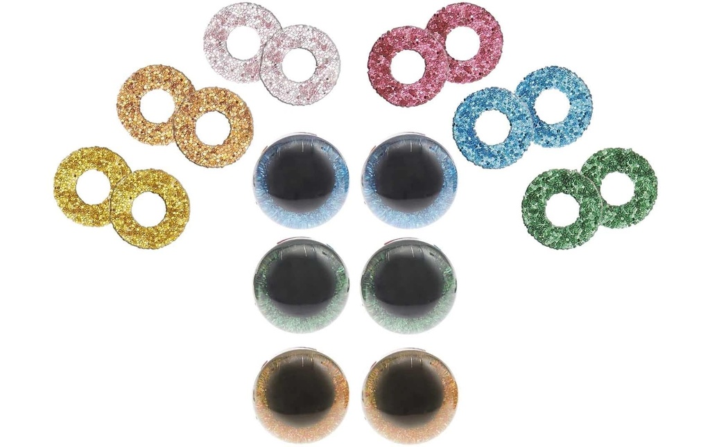 Rico Design Yeux de sécurité avec 6 couleurs au choix 12 mm 6 pces